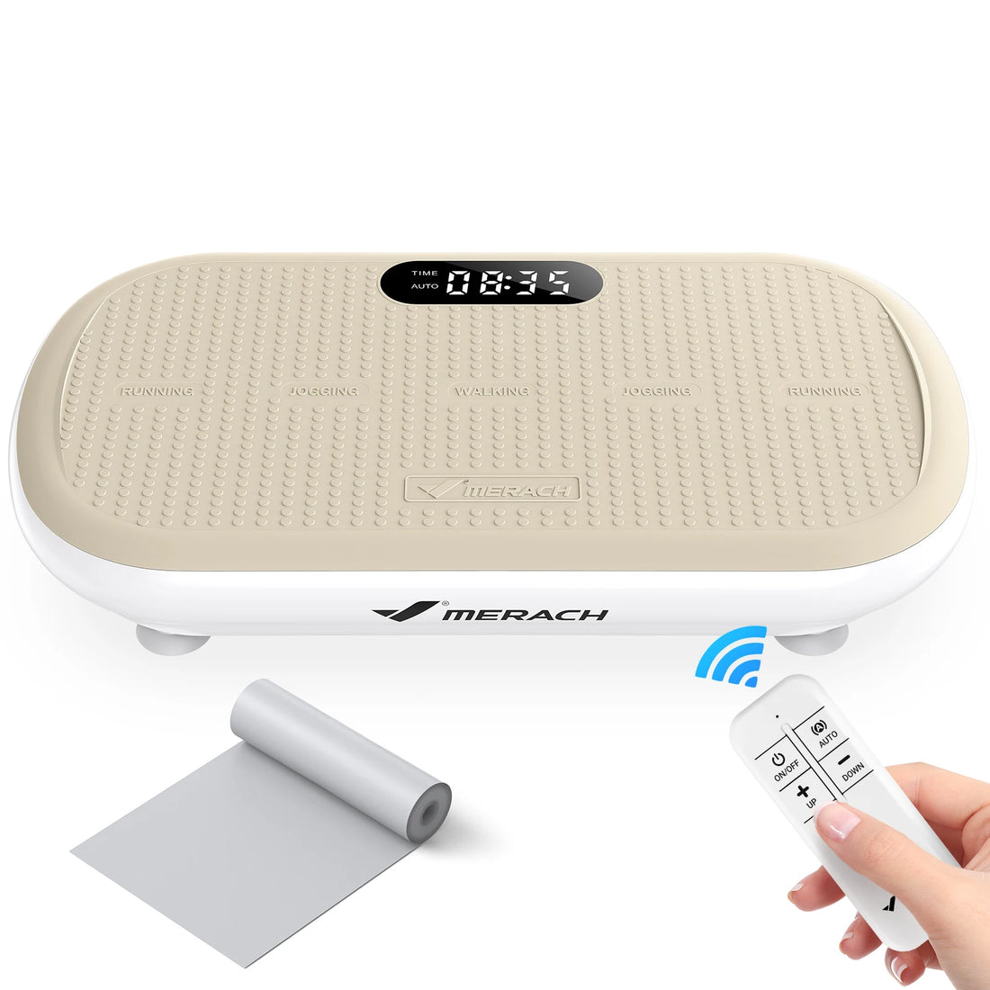 MERACH Vibration Plate Exercise Machine Bluetooth and Silicone Pedal Automatic Sensing for Lymphatic Drainage or Weight Loss Fit