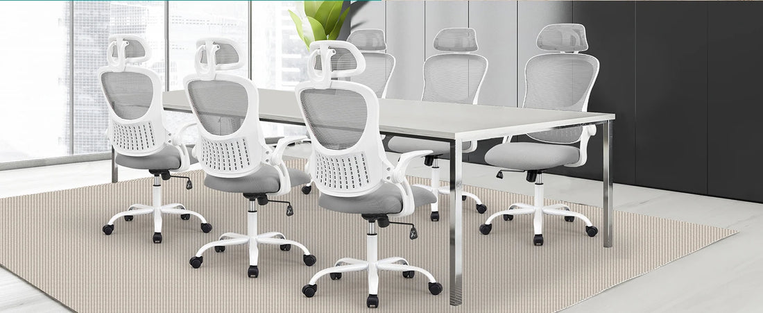 JHK Mesh Ergonomic Office Chair with Flip-Up Arms and Lumbar Support