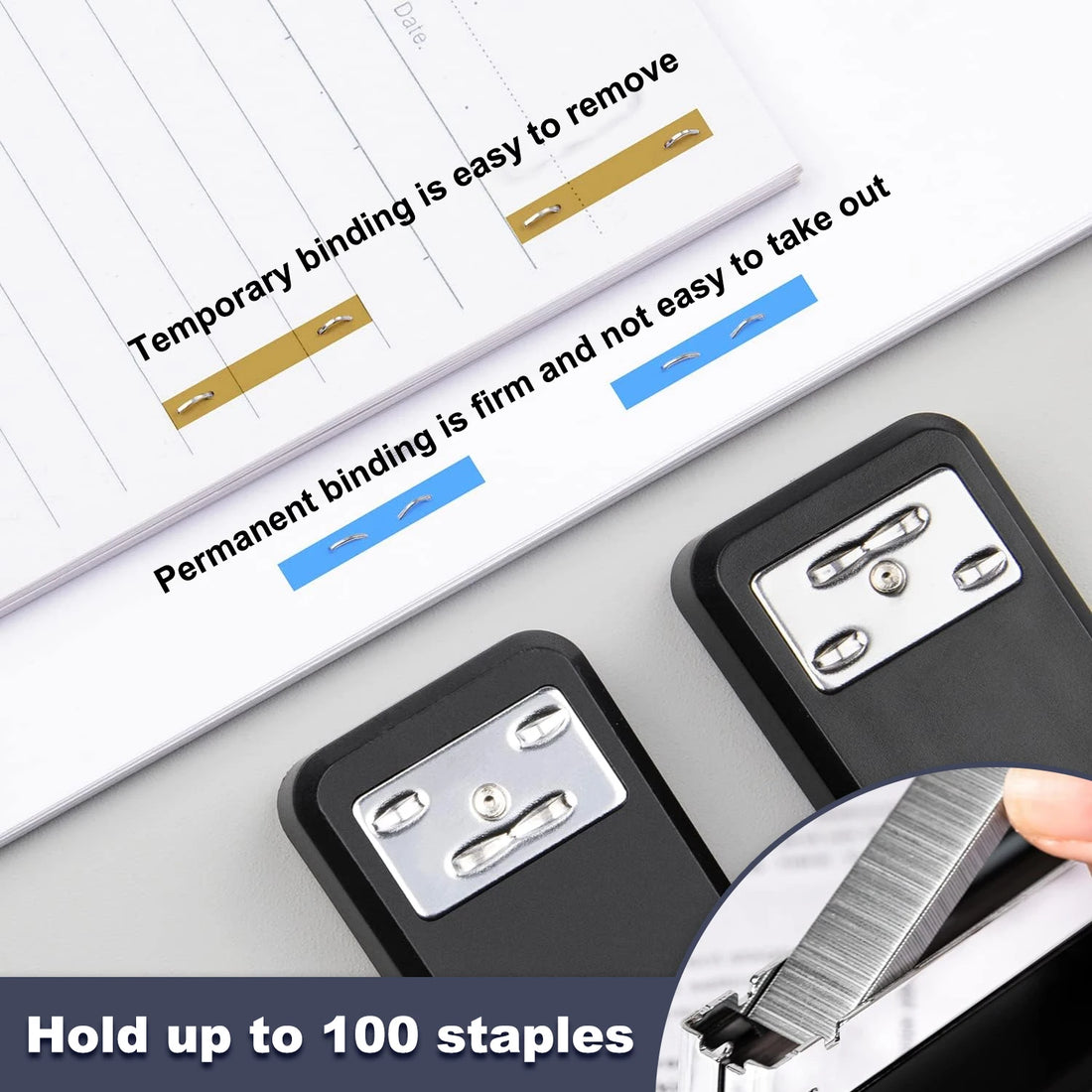 Stapler, Staplers For Desk & Stapler For Classroom, Office Stapler, Stapler, With 1 Pcs Stapler Remover Puller, 1000 Pcs Staples