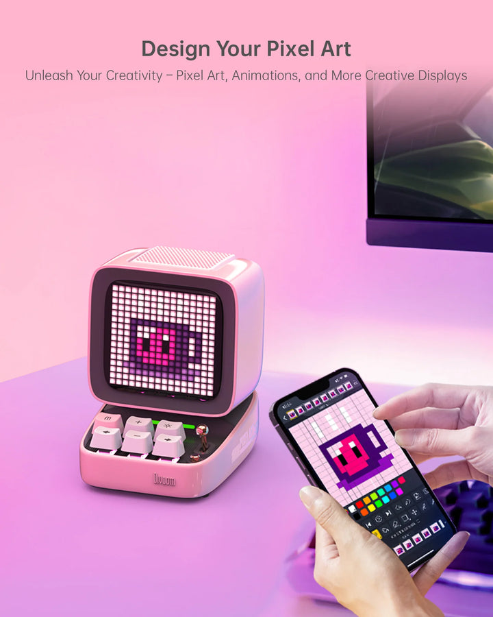Divoom Ditoo-Pro Retro Pixel Art Bluetooth Portable Speaker Alarm Clock DIY LED Display Board, Cute Gift Home Light Decoration