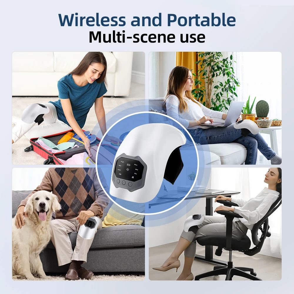 Wireless Knee Massager Electric Heating Kneepad Red Light Therapy Vibration Massage Hot Compress Airbag Wrap Leg Relaxation