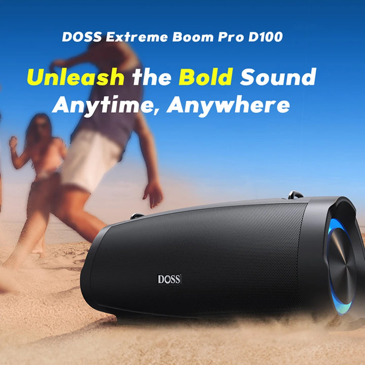 DOSS Portable Speaker Bluetooth 5.3 70W Bold Sound Bass 24H Playtime with LED Lights Power Bank IPX5 Waterproof Wireless Speaker