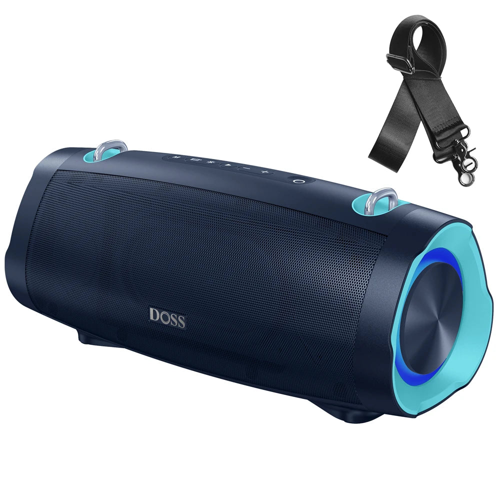 DOSS Portable Speaker Bluetooth 5.3 70W Bold Sound Bass 24H Playtime with LED Lights Power Bank IPX5 Waterproof Wireless Speaker