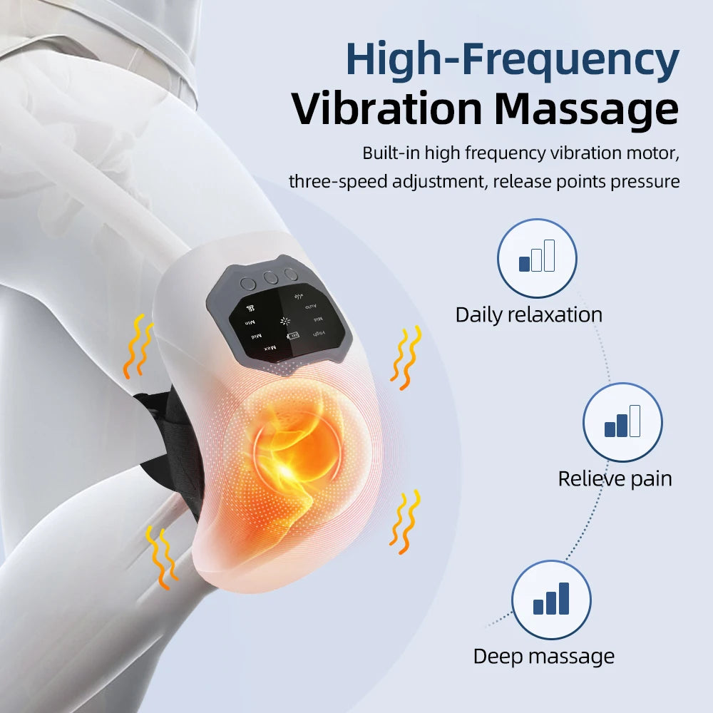 Wireless Knee Massager Electric Heating Kneepad Red Light Therapy Vibration Massage Hot Compress Airbag Wrap Leg Relaxation