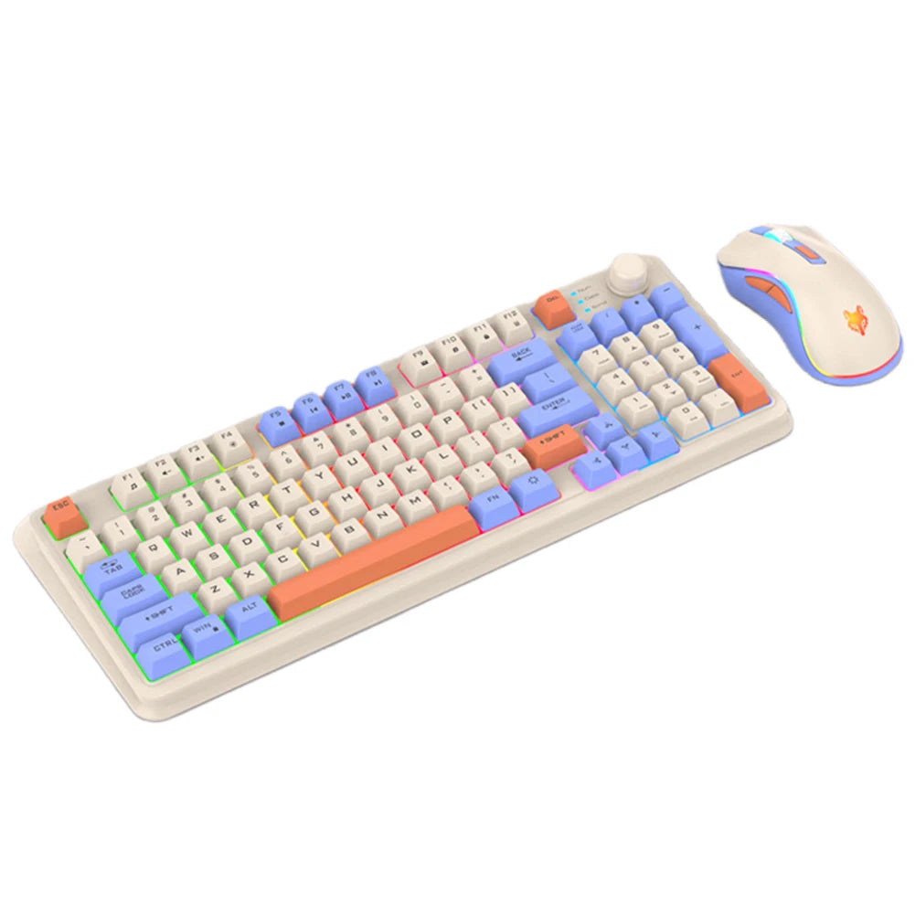 K82 Wired Game Keyboard 94 Keys with Mouse Luminous Keyboard RGB Light Keypad Personalized Keypad for Notebook Laptop Desktop