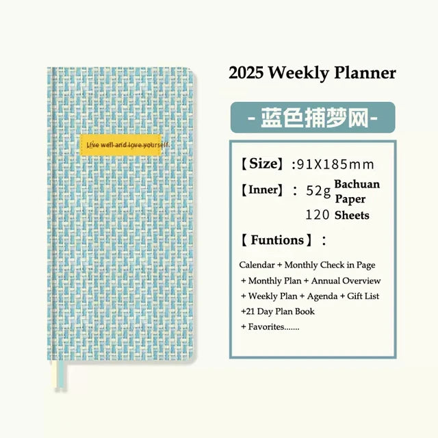Kinbor 2025 Week Planner Notebook Daily Weekly Plan Journal Personal Diary Calendar Time Management Goals Setting Schedule