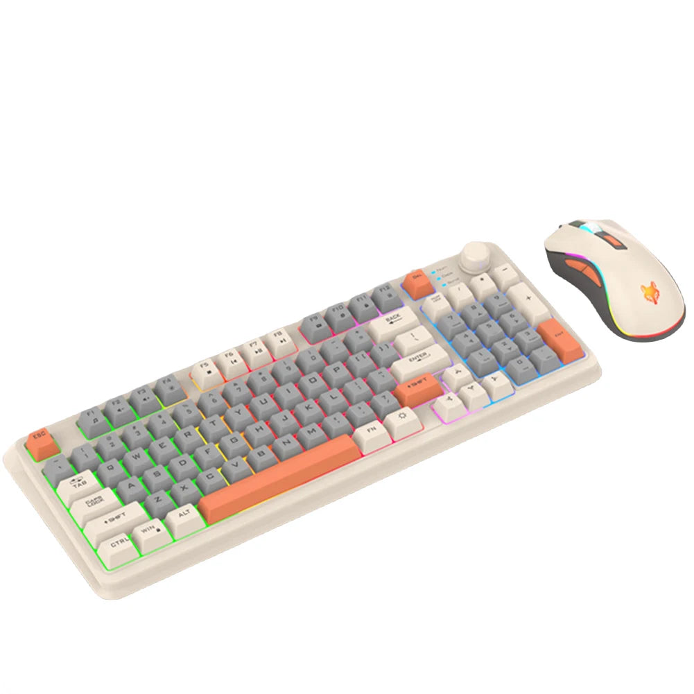 K82 Wired Game Keyboard 94 Keys with Mouse Luminous Keyboard RGB Light Keypad Personalized Keypad for Notebook Laptop Desktop
