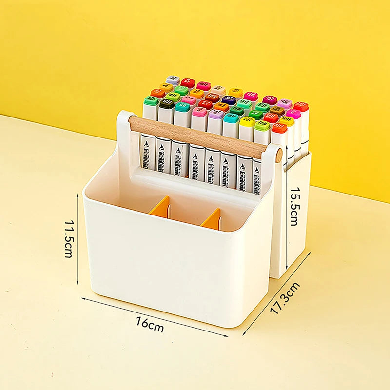 1pc Multifunctional Storage Holder School Office Portable Pen Holder Storage Box Large Capacity Desktop Sundries Storage Basket