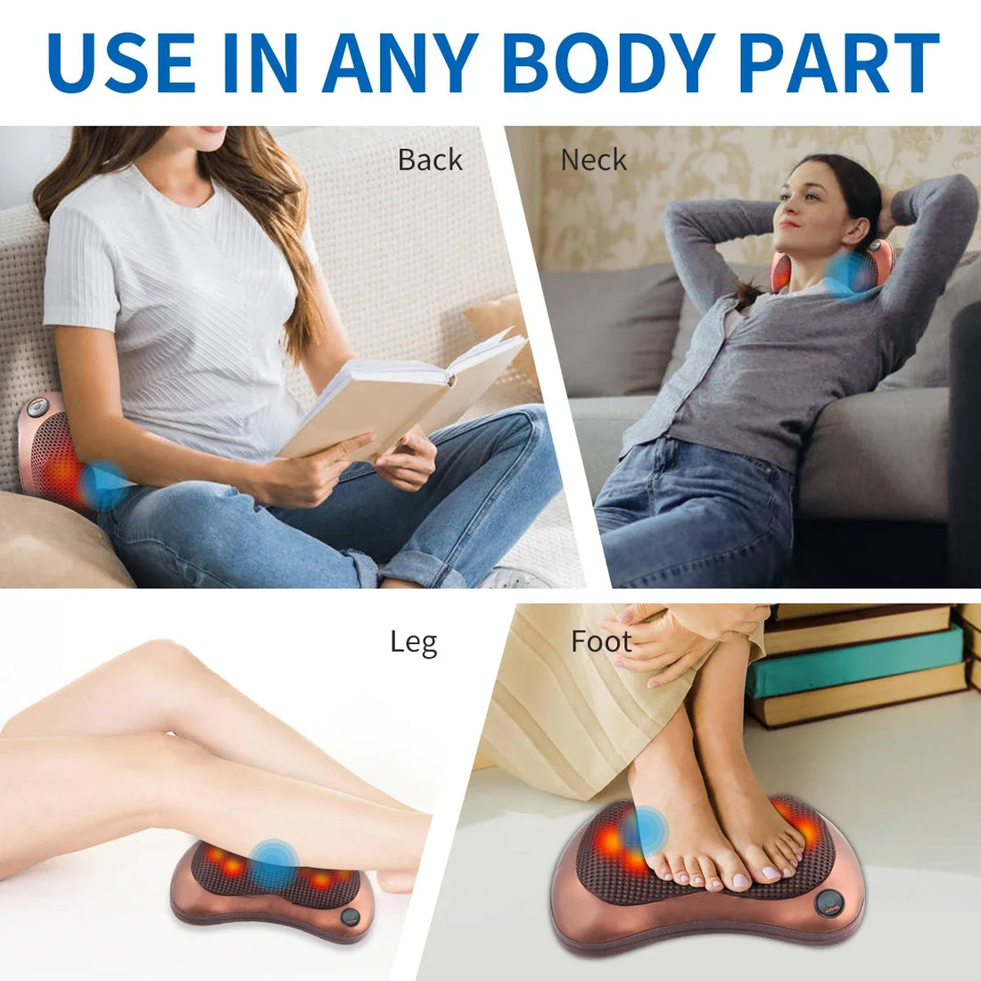 Massage pillow for back, neck and shoulders Electric roller massager Foot massager Ergonomic pillow Massager Neck support pillow