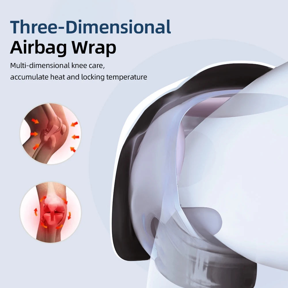 Wireless Knee Massager Electric Heating Kneepad Red Light Therapy Vibration Massage Hot Compress Airbag Wrap Leg Relaxation