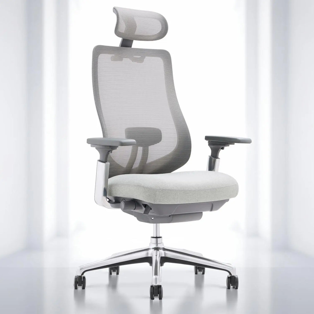 Ergonomic Mesh Office Chair, High Back Executive Desk Chair with Adjustable Headrest, 4D Arm, Slide Seat, Tilt Lock