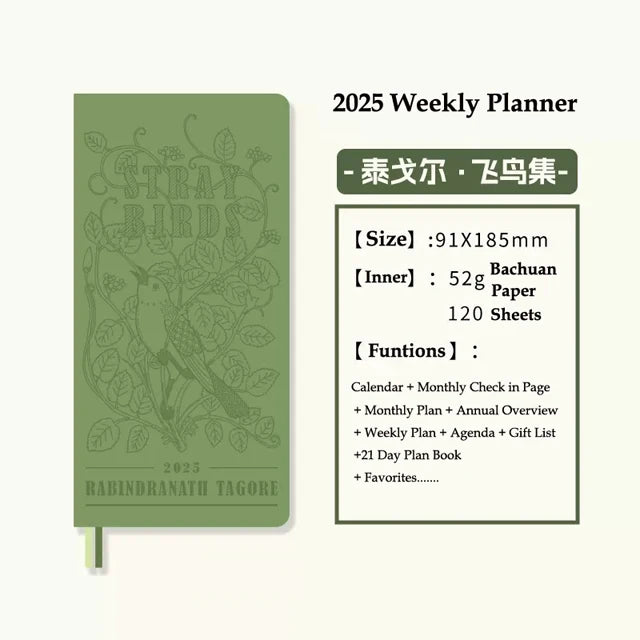Kinbor 2025 Week Planner Notebook Daily Weekly Plan Journal Personal Diary Calendar Time Management Goals Setting Schedule