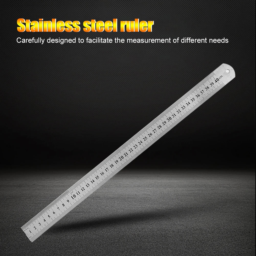 Stainless Steel Precision Straight Ruler – Double-Sided Metric Scale (15–40cm)
