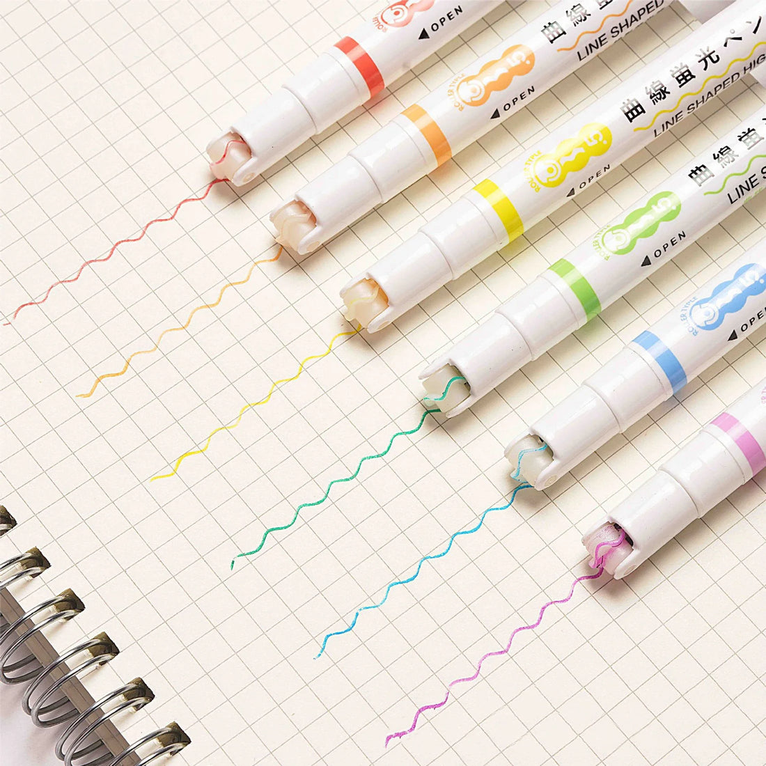 6Pcs/Set Flower Shape Outline Pens Highlighter Marker Curve Roller Tip Pen Cute Stationery Kawaii Graffiti School Acsesories