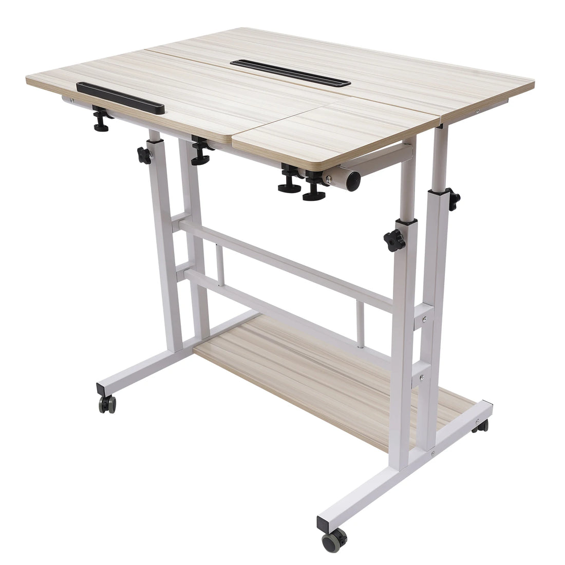 Mobile Stand Up Desk Adjustable Laptop Desk with Wheels 4 in 1 Rolling Table Home Office Table Standing Desk Mobile Workstation