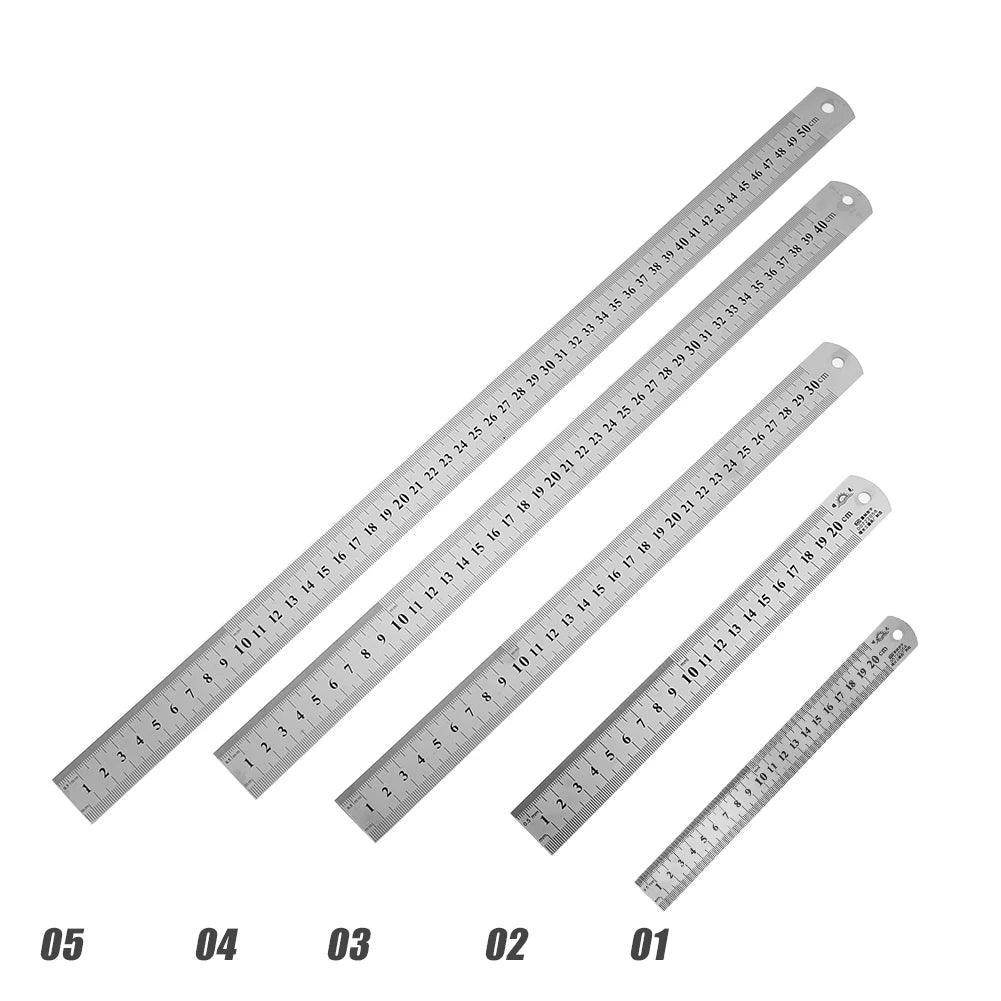 Stainless Steel Precision Straight Ruler – Double-Sided Metric Scale (15–40cm)