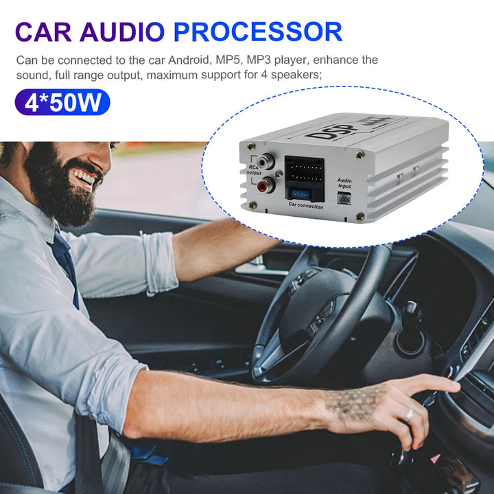 Car DSP Digital Audio Processor 4 In 6 Out Car Audio Digital Signal Processor Support APP Control for Car Audio Enhancement
