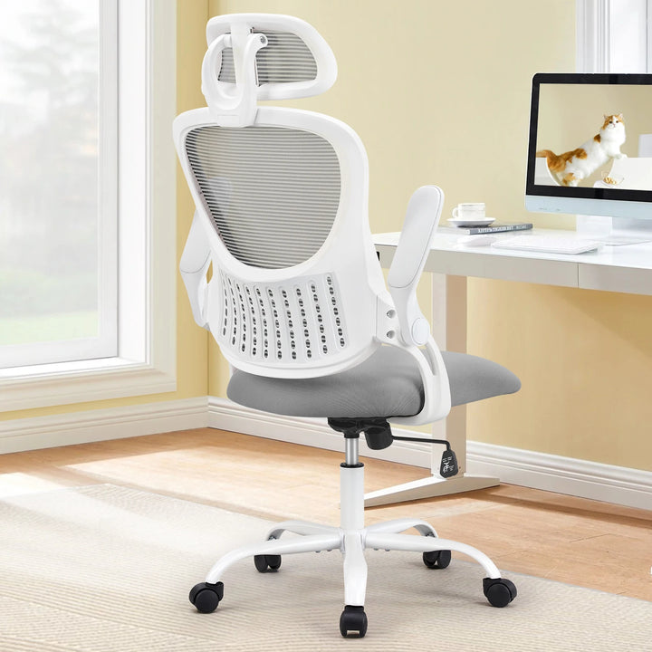 JHK Mesh Ergonomic Office Chair with Flip-Up Arms and Lumbar Support