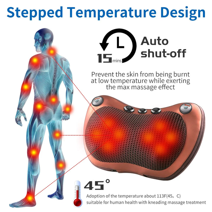 Massage pillow for back, neck and shoulders Electric roller massager Foot massager Ergonomic pillow Massager Neck support pillow