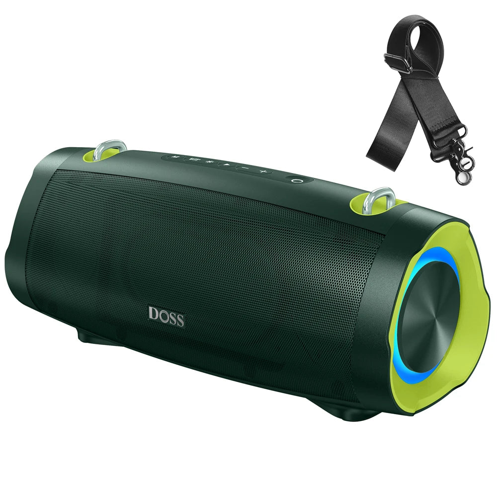 DOSS Portable Speaker Bluetooth 5.3 70W Bold Sound Bass 24H Playtime with LED Lights Power Bank IPX5 Waterproof Wireless Speaker