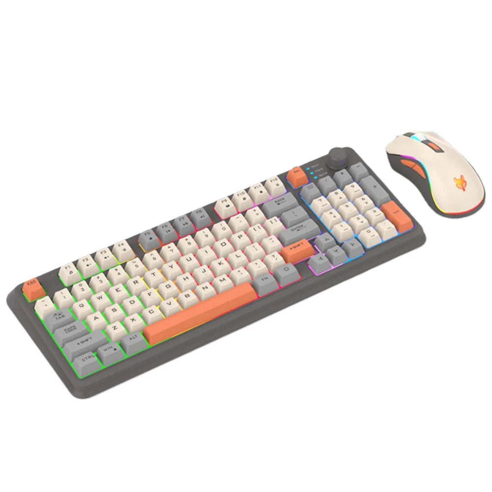 K82 Wired Game Keyboard 94 Keys with Mouse Luminous Keyboard RGB Light Keypad Personalized Keypad for Notebook Laptop Desktop