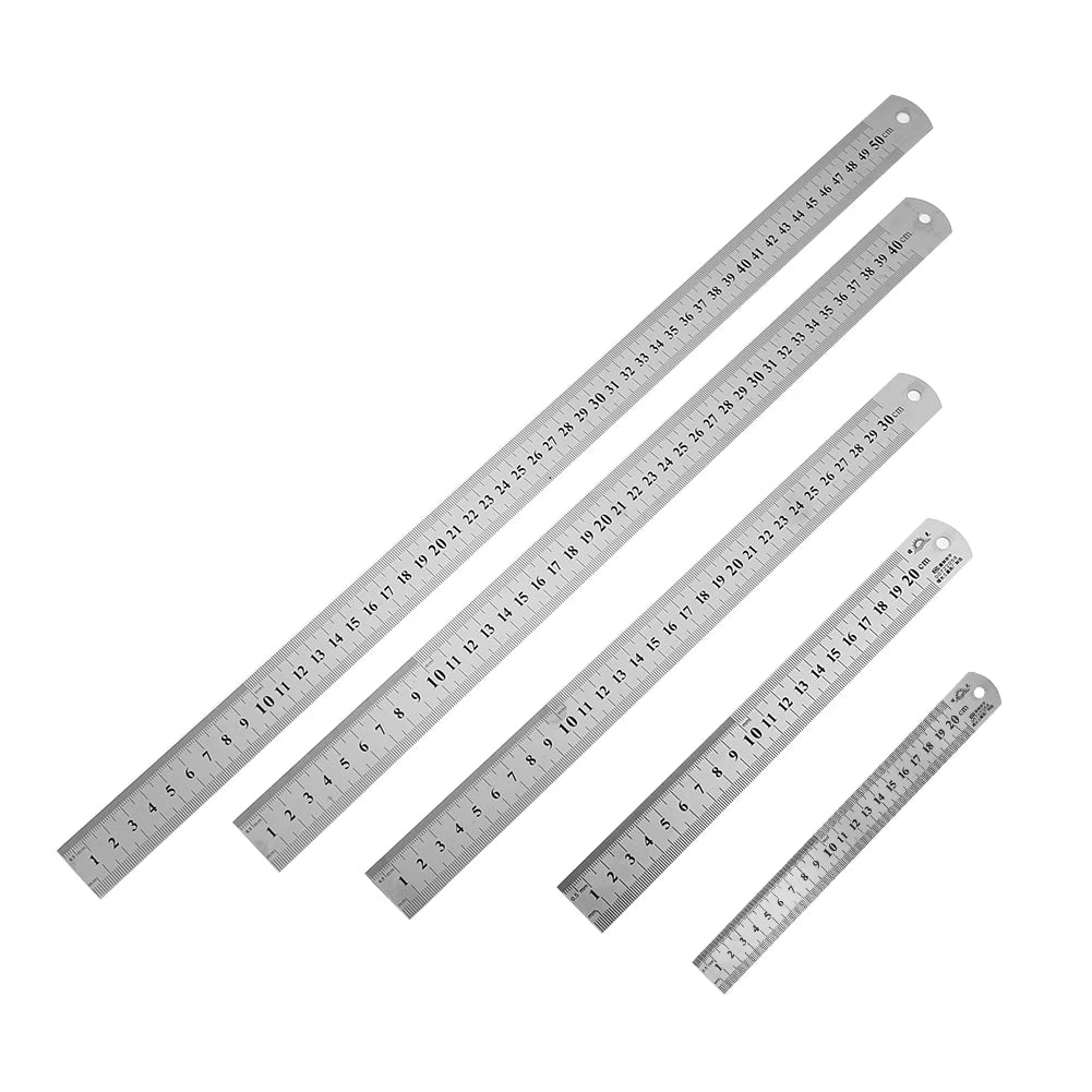 Stainless Steel Precision Straight Ruler – Double-Sided Metric Scale (15–40cm)