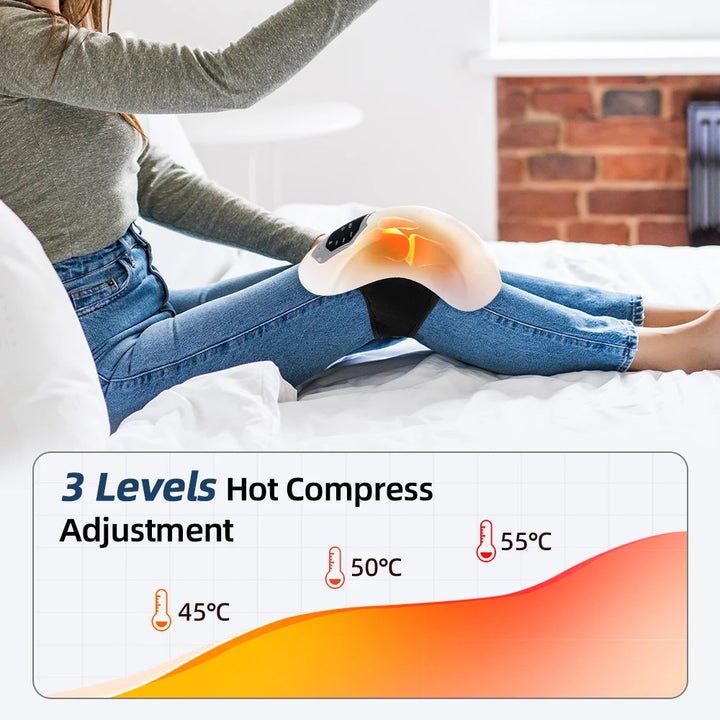 Wireless Knee Massager Electric Heating Kneepad Red Light Therapy Vibration Massage Hot Compress Airbag Wrap Leg Relaxation