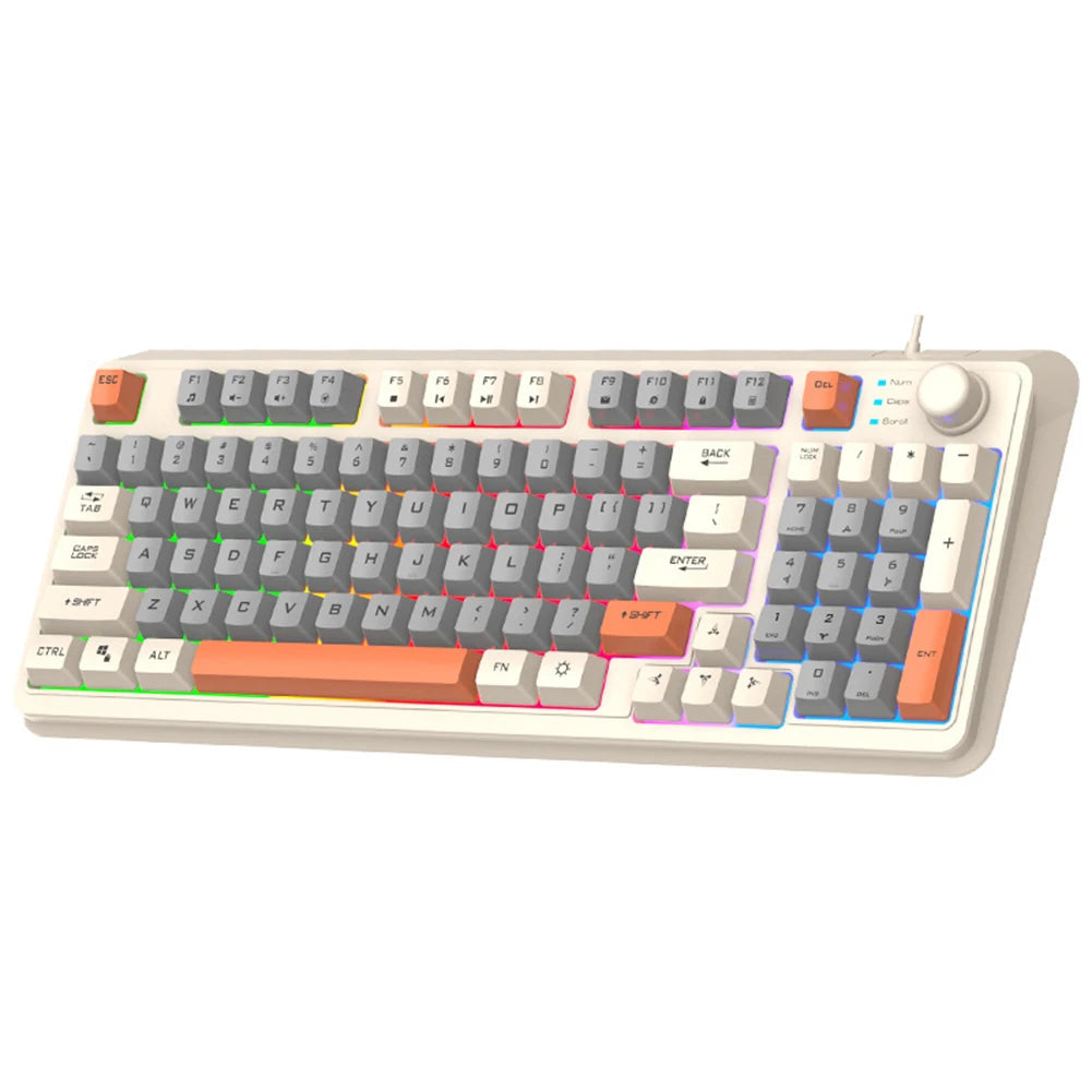 K82 Wired Game Keyboard 94 Keys with Mouse Luminous Keyboard RGB Light Keypad Personalized Keypad for Notebook Laptop Desktop