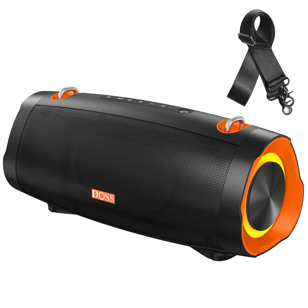 DOSS Portable Speaker Bluetooth 5.3 70W Bold Sound Bass 24H Playtime with LED Lights Power Bank IPX5 Waterproof Wireless Speaker