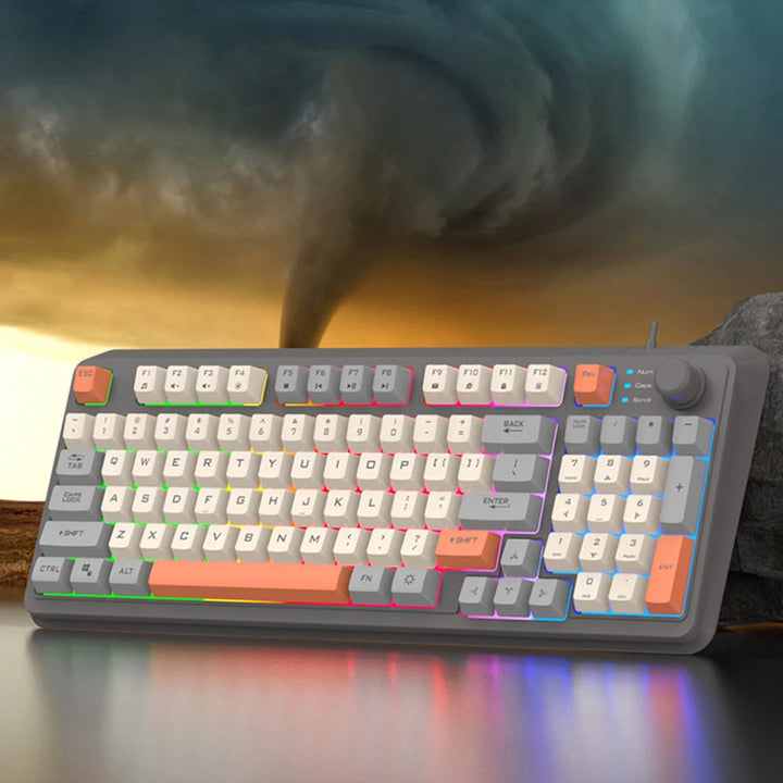 K82 Wired Game Keyboard 94 Keys with Mouse Luminous Keyboard RGB Light Keypad Personalized Keypad for Notebook Laptop Desktop