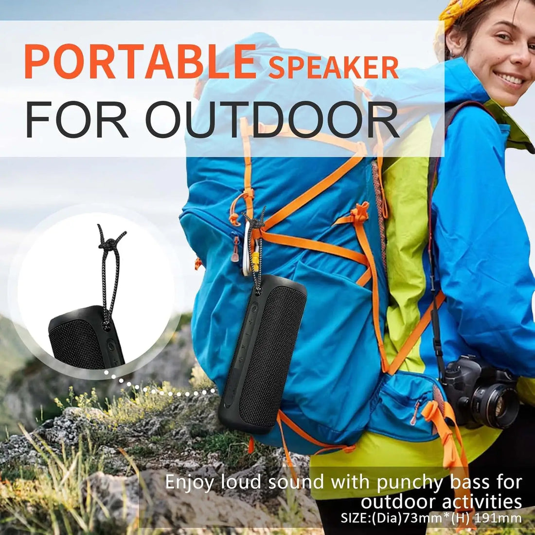 Wireless Portable Speaker,IPX7 Waterproof Bluetooth Speaker, 25W Loud Stereo Sound, Bassboom Technology, TWS Pairing