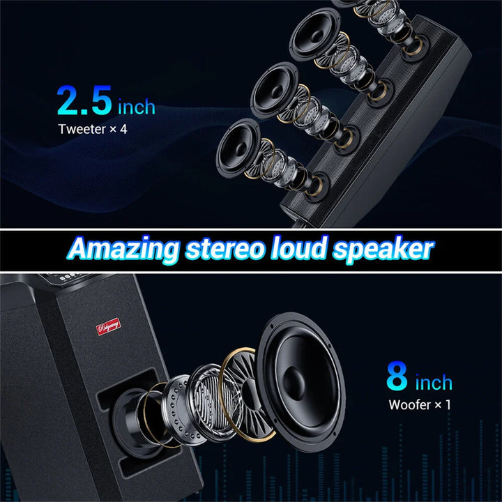 5000W Bluetooth Line Array Speaker Portable Sound System Party Dj karaoke Stage Subwoofer Speaker With 2 Mic and Remote