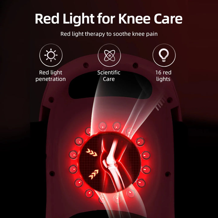 Wireless Knee Massager Electric Heating Kneepad Red Light Therapy Vibration Massage Hot Compress Airbag Wrap Leg Relaxation