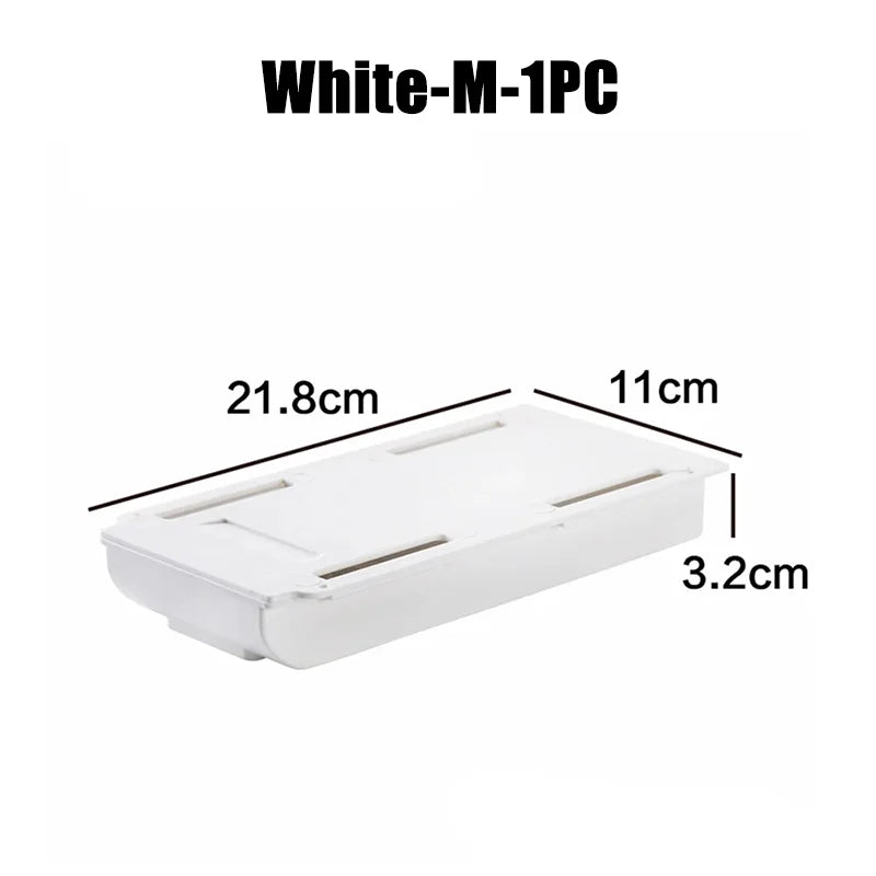 Hidden Storage Box Desk Storage Drawer Self-Adhesive Plastic Table Storage Holder Simple Sundries Cosmetics Stationery Organizer