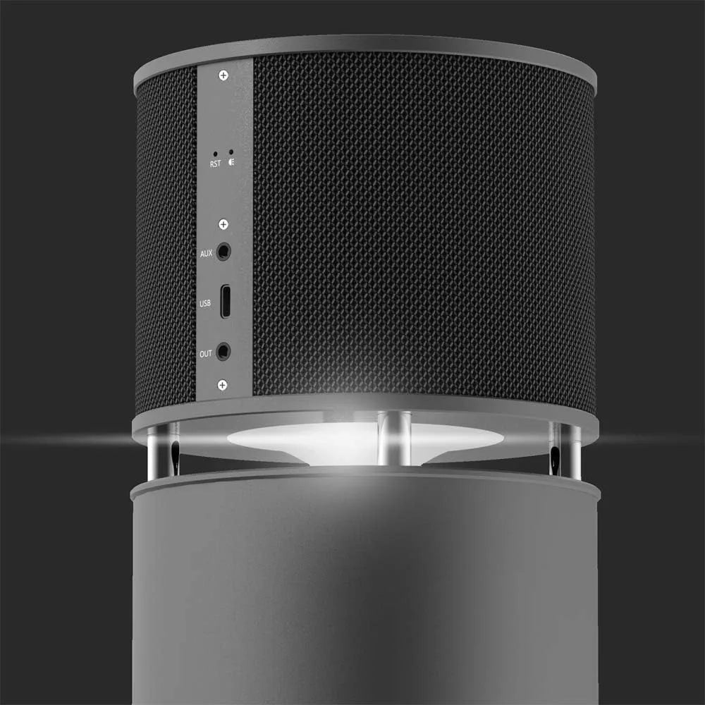 100W Bluetooth Speaker with Super Bass & 360° Sound – Grey